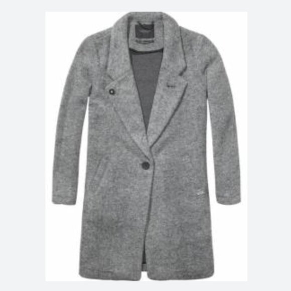 Maison Scotch Wool Blend Coat Grey size 2 - Picture 2 of 7